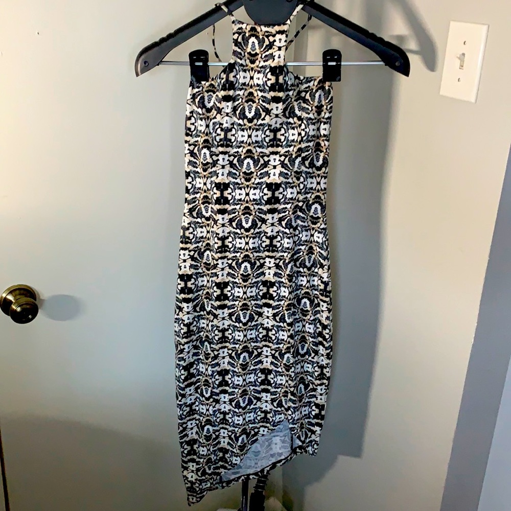 EXPRESS Body Contour Allover Print Dress, XS